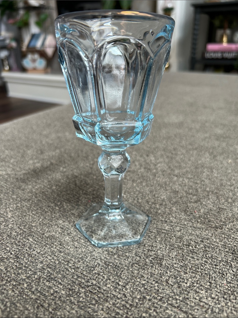 Vintage Pressed Glass Goblet - Elegant Home Accent